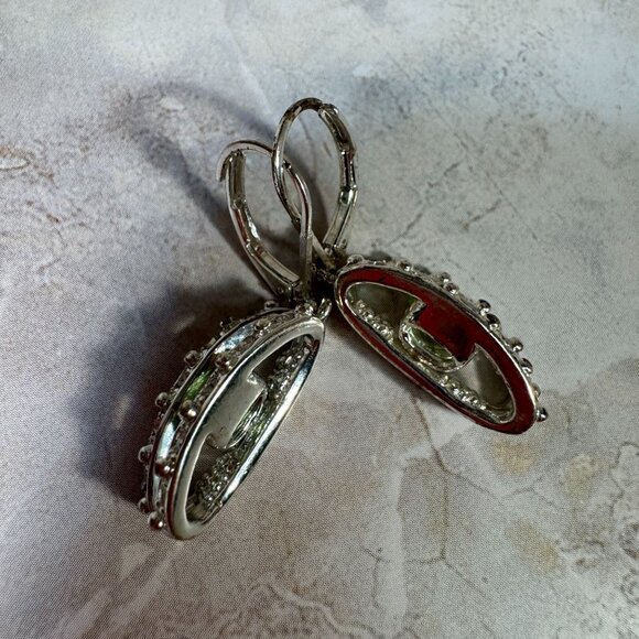 Vintage Avon Silver Tone Assorted Dangle Earrings Set With Rhinestones & Shell - Picture 4 of 5